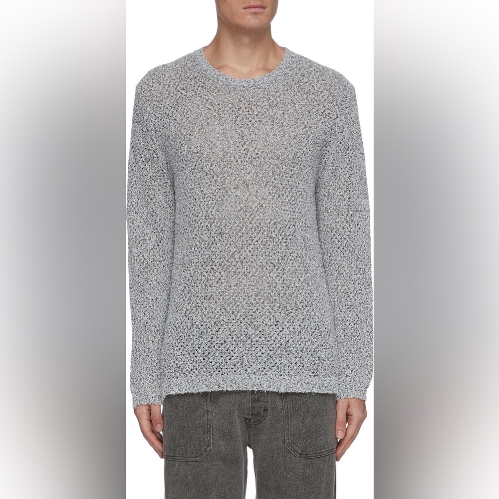Nanushka Gray Textured Knit Sweater Size Medium Long Sleeve Cozy Relaxed